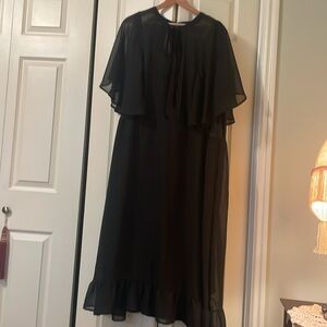 Black hot topic capelet midi dress plus size